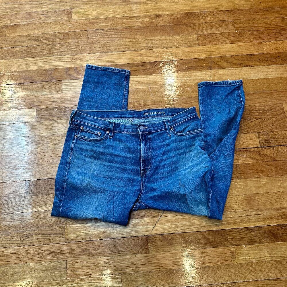 Outerknown Jeans Mens 38x30 Blue Denim Zip Fly SEA Local Straight Organic